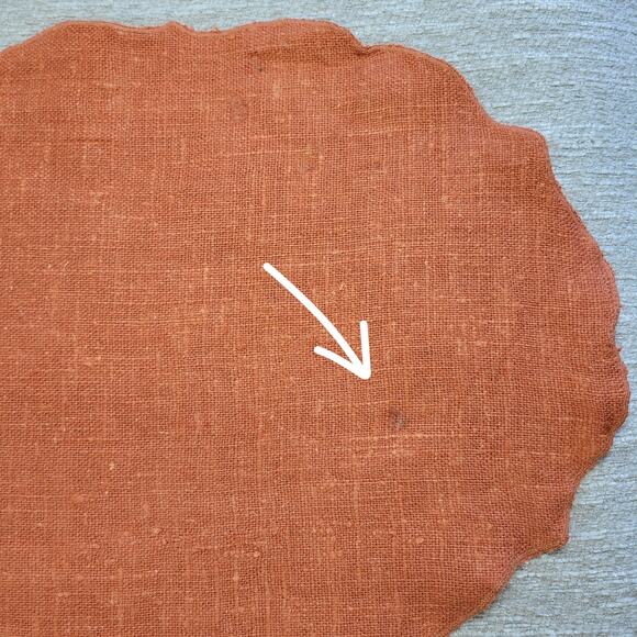 VTG Williams Sonoma Linen Placemats Pumpkin Orange Scalloped Edge Oval Set of 4 - Picture 13 of 13